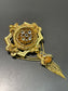 Antique Victorian Etruscan 14K Gold Sapphire Tassel Fringe Brooch