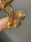 Antique Victorian Etruscan 14K Yellow Gold Orb Rock Crystal Charm Pendant