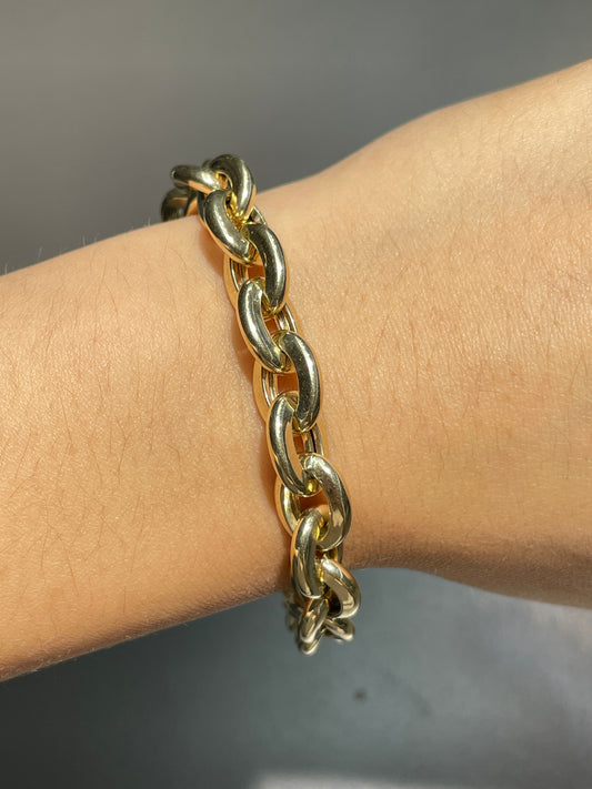 Vintage 14K Gold Oval Link Chain Bracelet