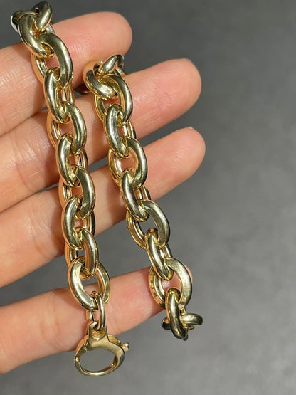 Vintage 14K Gold Oval Link Chain Bracelet