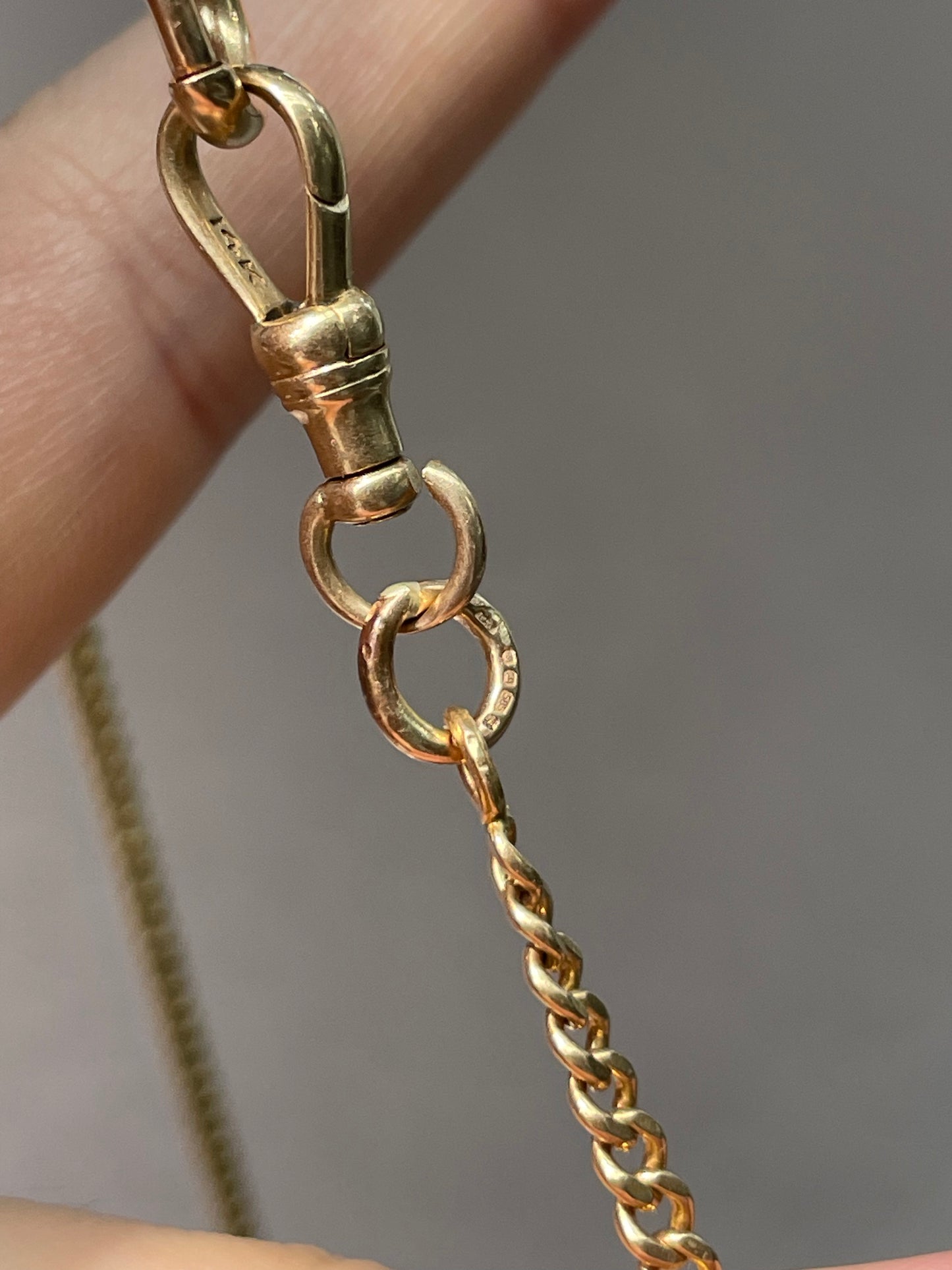 Vintage 14K Yellow Gold 3.0 mm Curb Link Watch Chain Necklace 16.0 inch