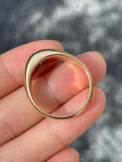 Antique 14K Gold 0.75CTW Old European Cut Diamond Gypsy Ring