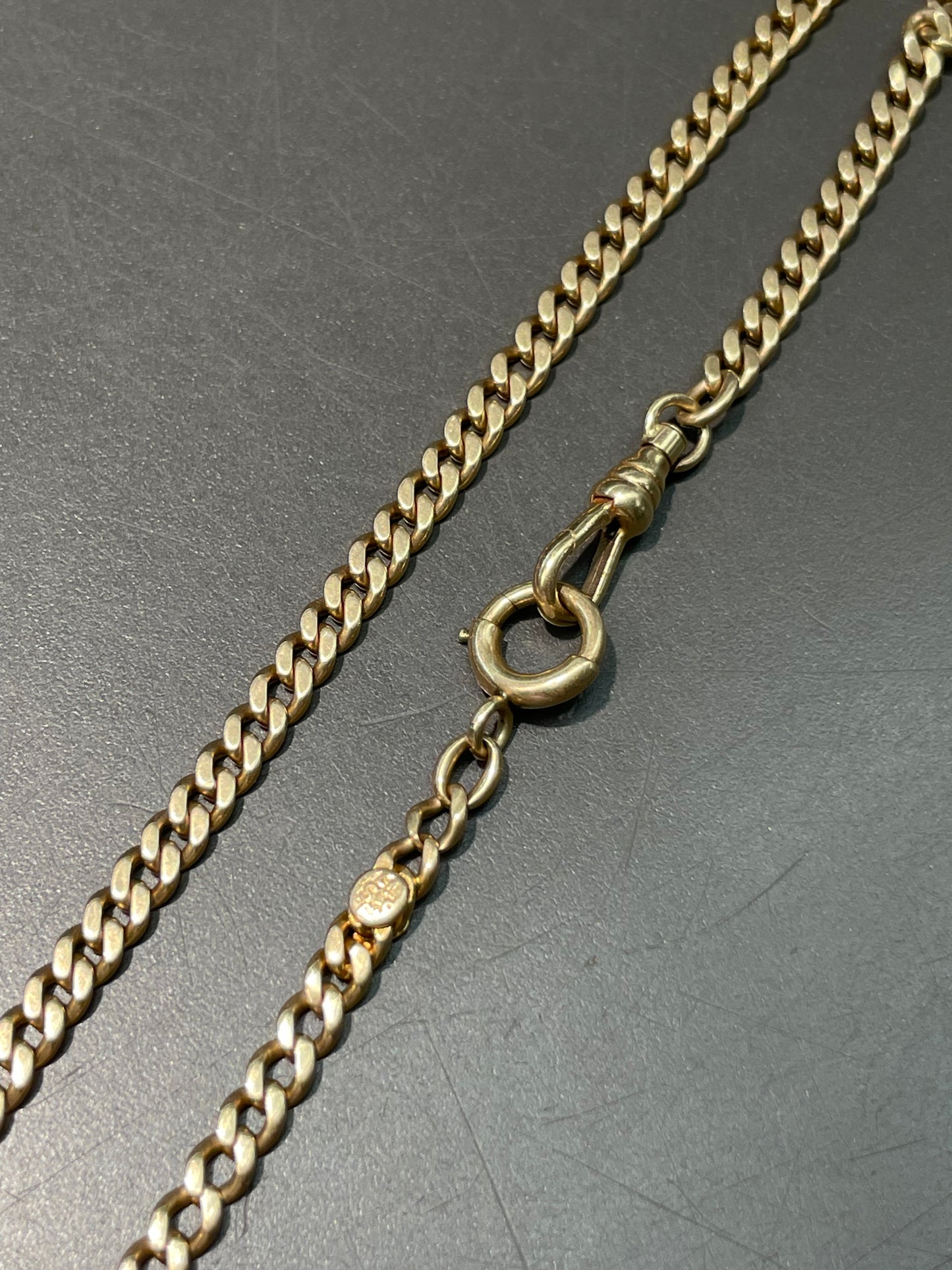 Vintage 14K Yellow Gold 4.0 mm Albert Watch Chain Necklace 23.25 inch