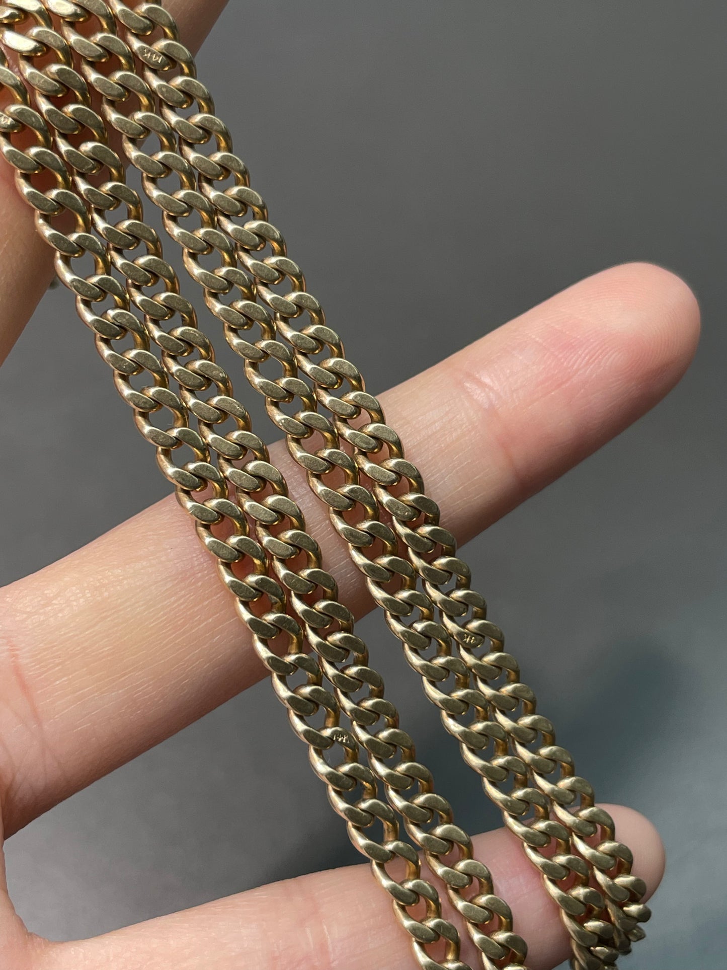 Vintage 14K Yellow Gold 4.0 mm Albert Watch Chain Necklace 23.25 inch