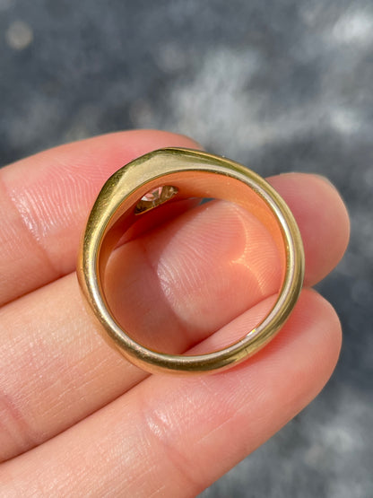 Antique 14K Gold 1.45CTW Old Mine Cut Gypsy Ring