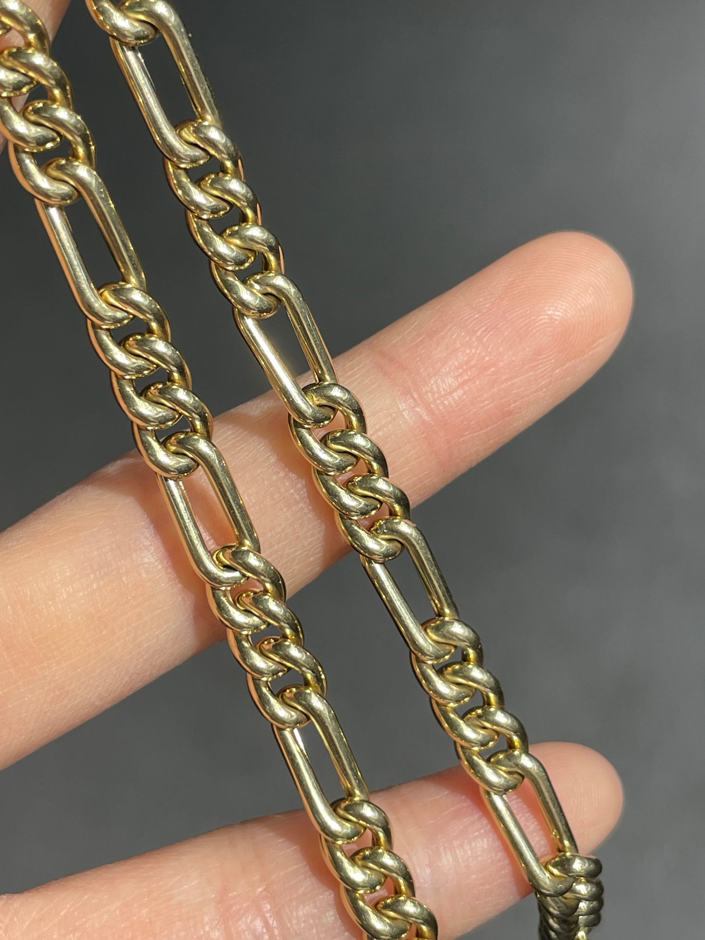 14K Gold Puffy Figaro Chain