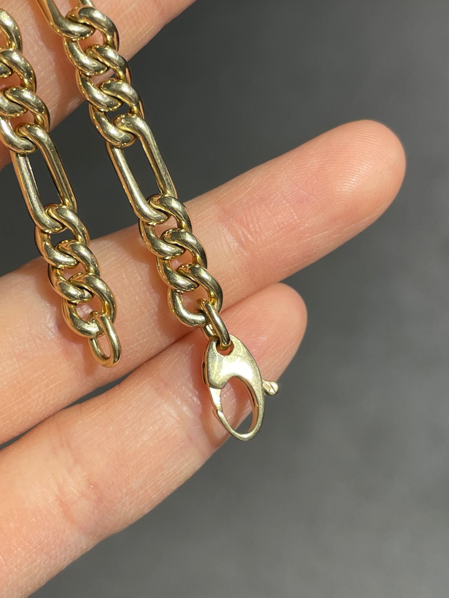 14K Gold Puffy Figaro Chain