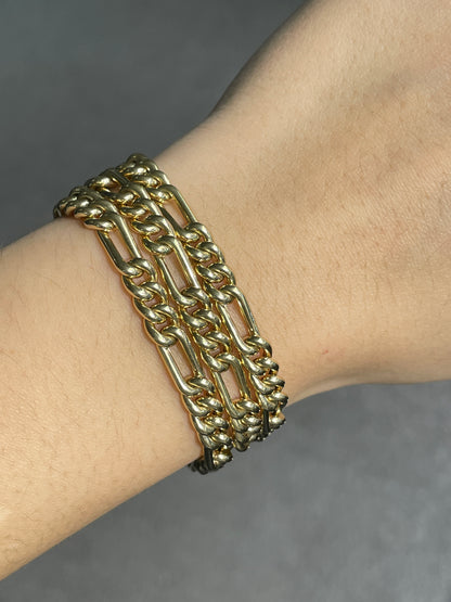 14K Gold Puffy Figaro Chain