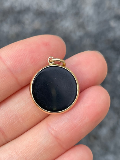14K Gold Scorpio Onyx Charm
