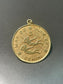 Vintage 14K Yellow Gold Large Gemini Round Horoscope Pendant