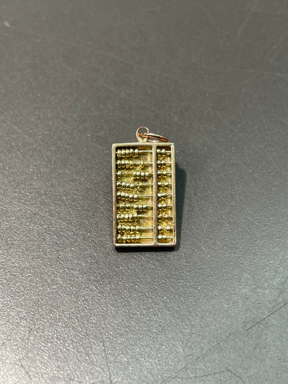 Vintage 14K Yellow Gold Mini Abacus Charm Pendant