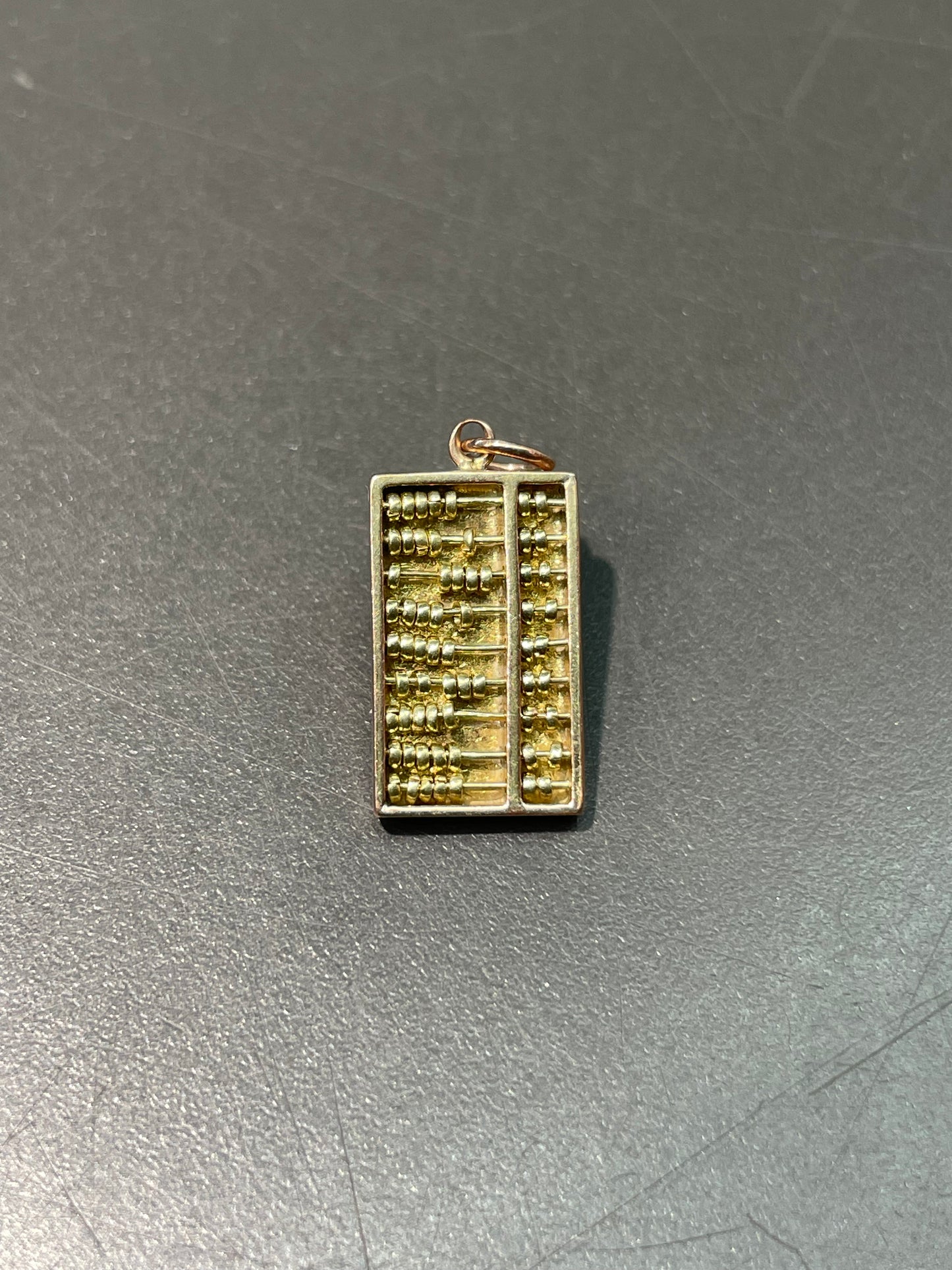 Vintage 14K Yellow Gold Mini Abacus Charm Pendant