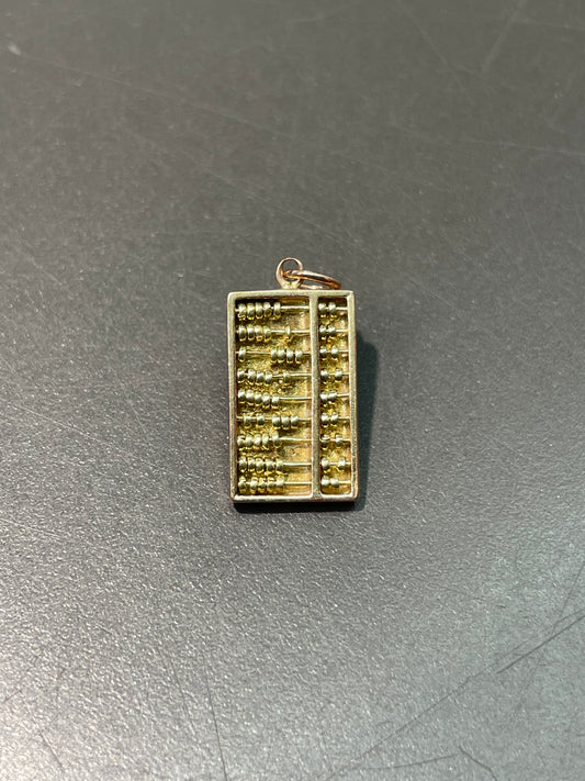 Vintage 14K Yellow Gold Mini Abacus Charm Pendant