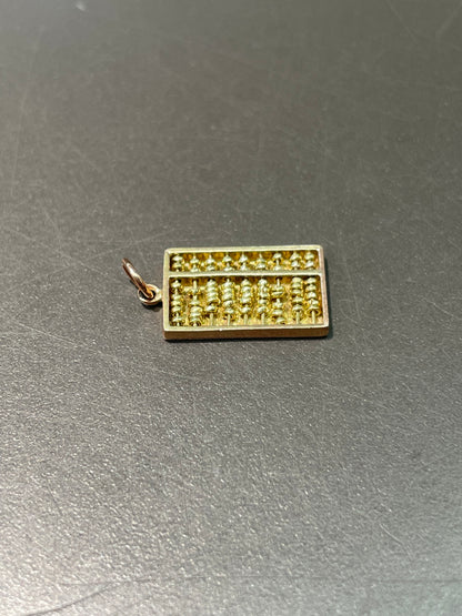Vintage 14K Yellow Gold Mini Abacus Charm Pendant