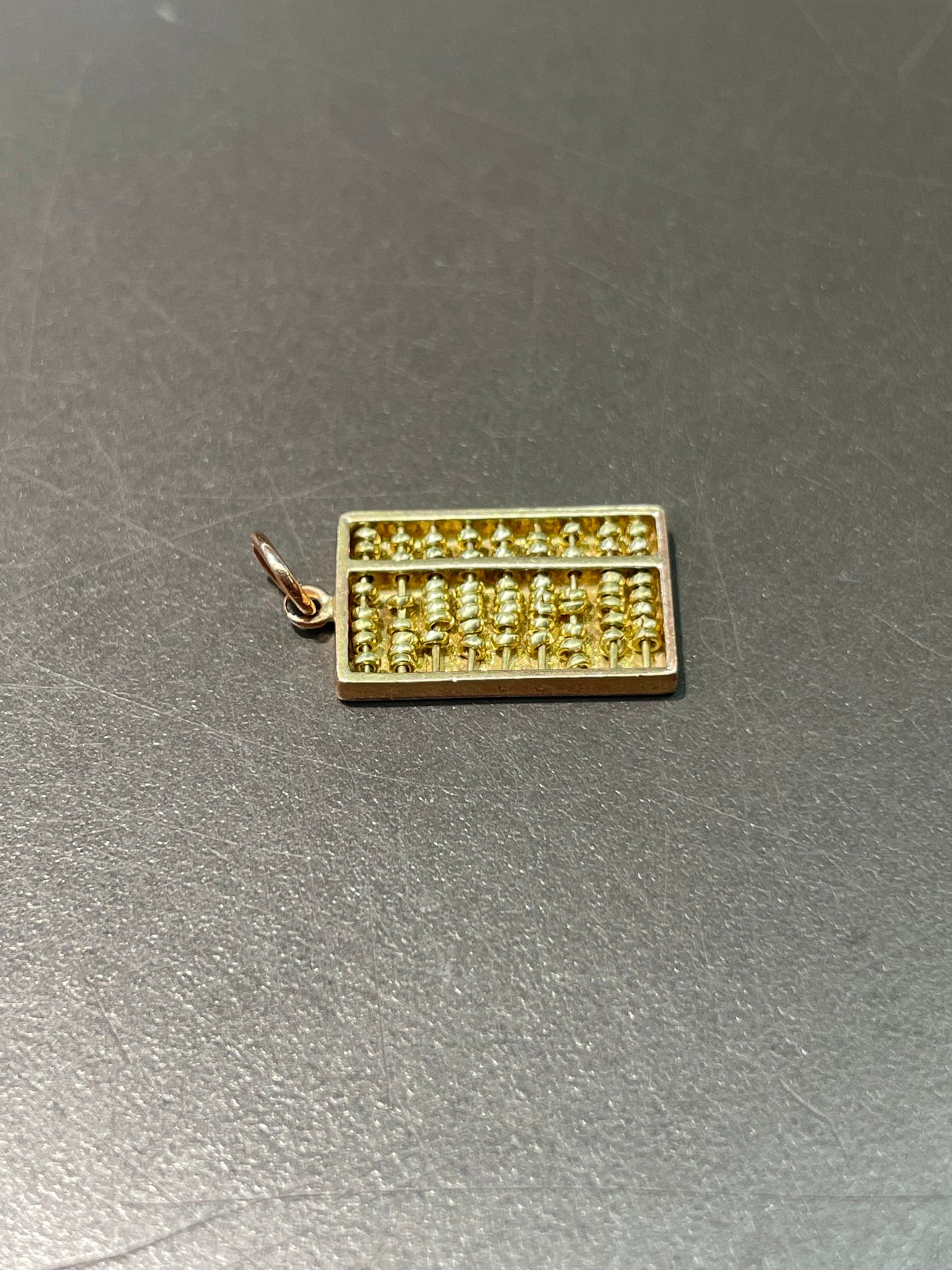 Vintage 14K Yellow Gold Mini Abacus Charm Pendant