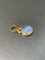 18K Yellow Gold Moonstone Pink Sapphire Motif Charm Pendant