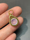 18K Yellow Gold Moonstone Pink Sapphire Motif Charm Pendant