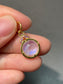 18K Yellow Gold Moonstone Pink Sapphire Motif Charm Pendant