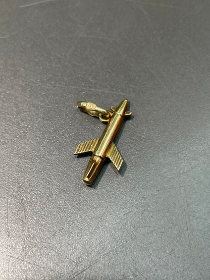 Vintage 14K Yellow Gold Space Ship Charm Pendant