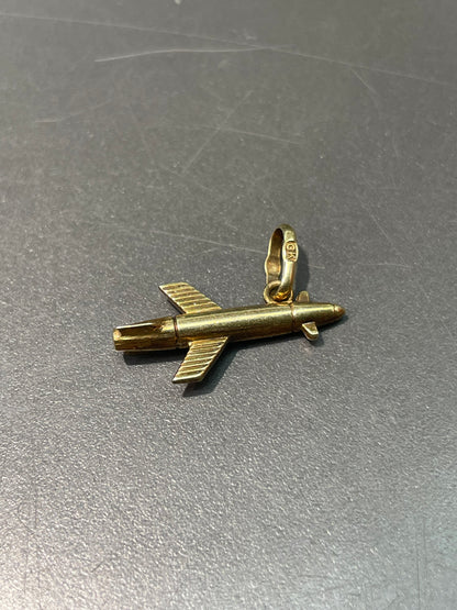 Vintage 14K Yellow Gold Space Ship Charm Pendant