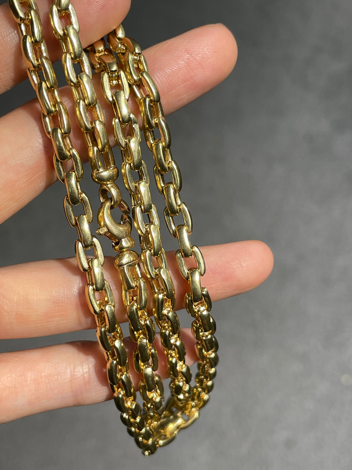 Vintage 14K Gold Elongated Rolo Link Chain