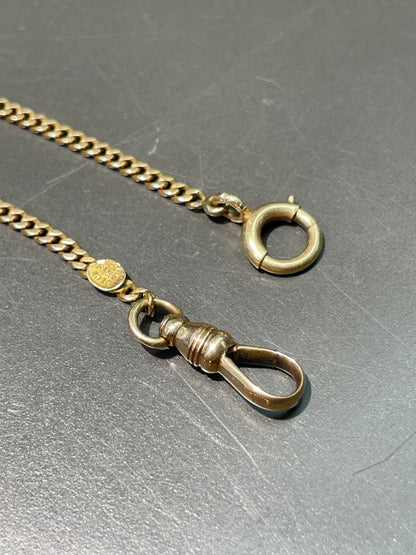 Vintage 14K Gold Curb Link Watch Chain