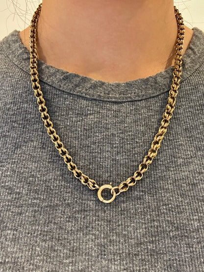 Antique 14K Yellow Gold Belcher Chain Necklace 20.0 inch
