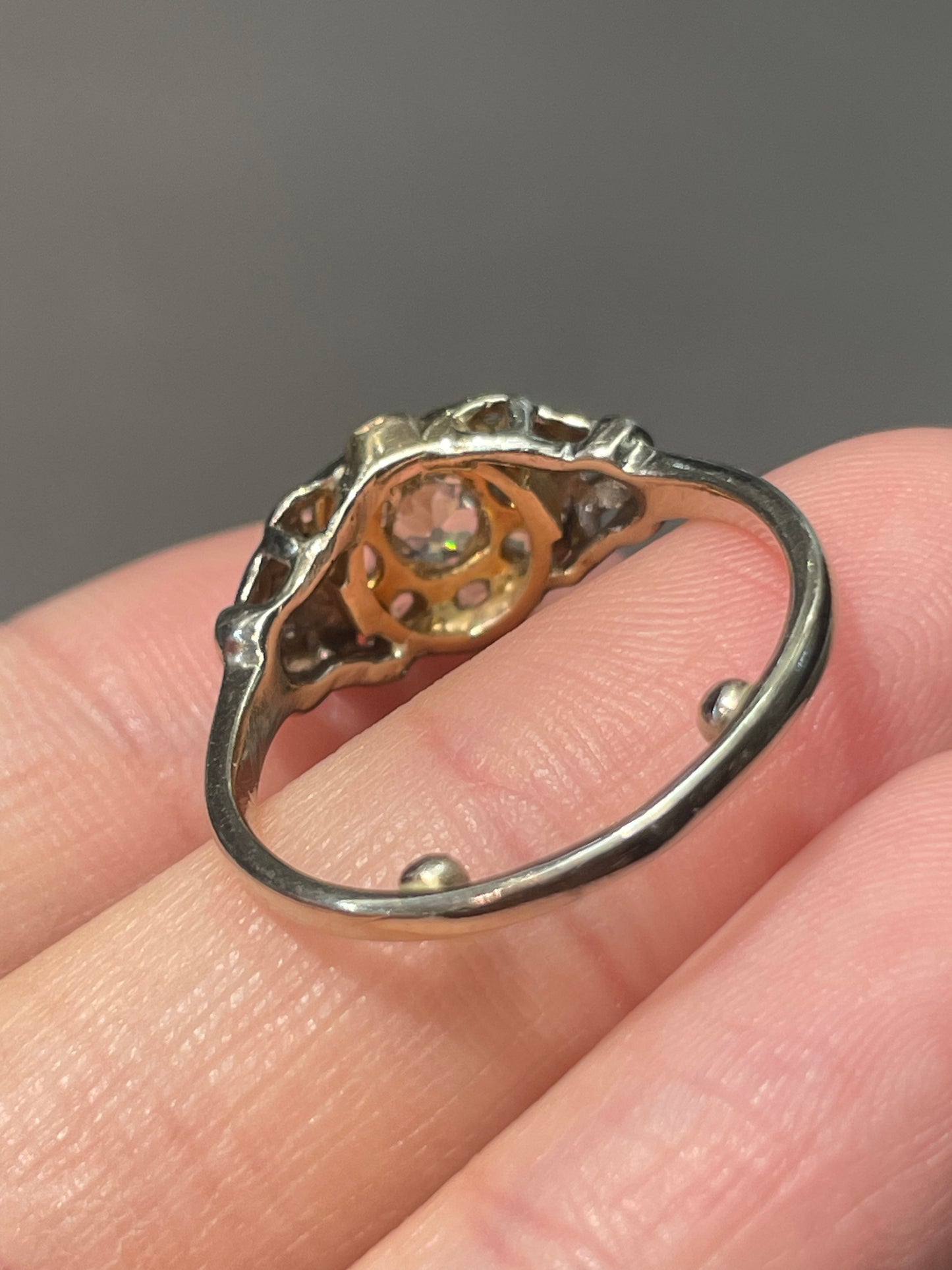 Antique 14K Gold 0.62 CTW Diamond Cluster Diamond Ring