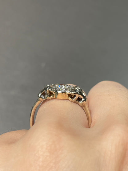 Antique 14K Gold 0.62 CTW Diamond Cluster Diamond Ring