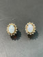 14K Yellow Gold Opal Diamond Halo Earring