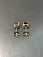 14K Yellow Gold Square Cut Garnet Earring