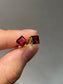 14K Yellow Gold Square Cut Garnet Earring