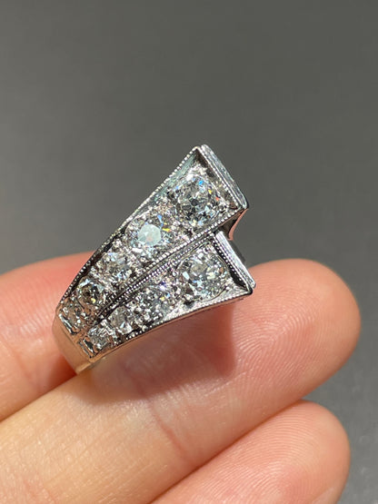 Antique 14K Gold 1.60CTW Diamond Nail Ring