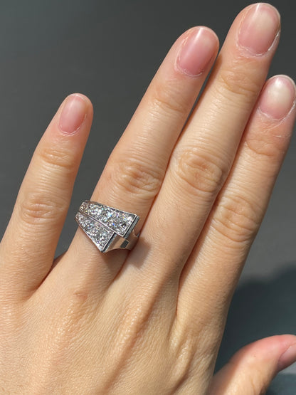 Antique 14K Gold 1.60CTW Diamond Nail Ring