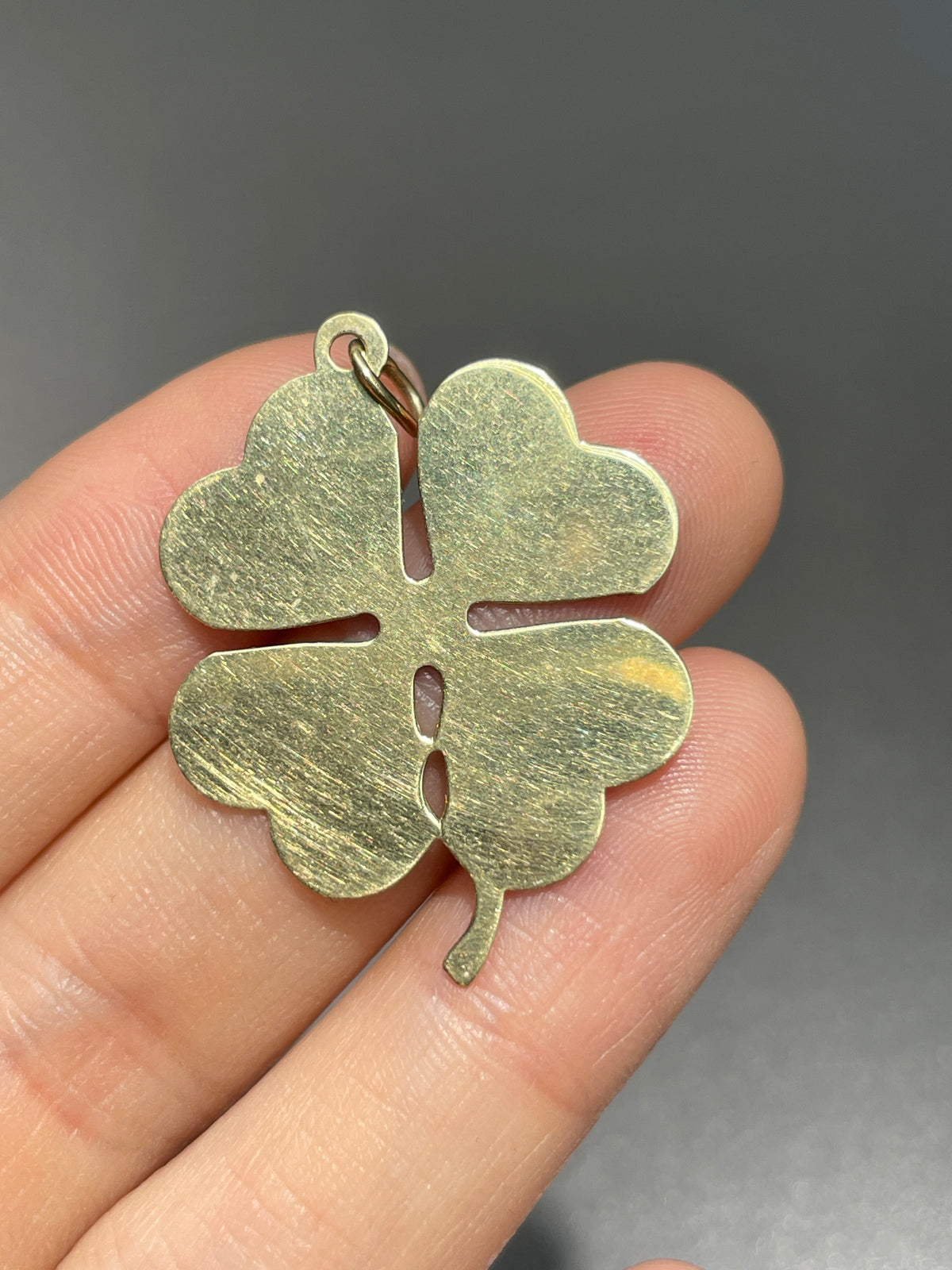 Vintage 14K Gold Large Clover Charm