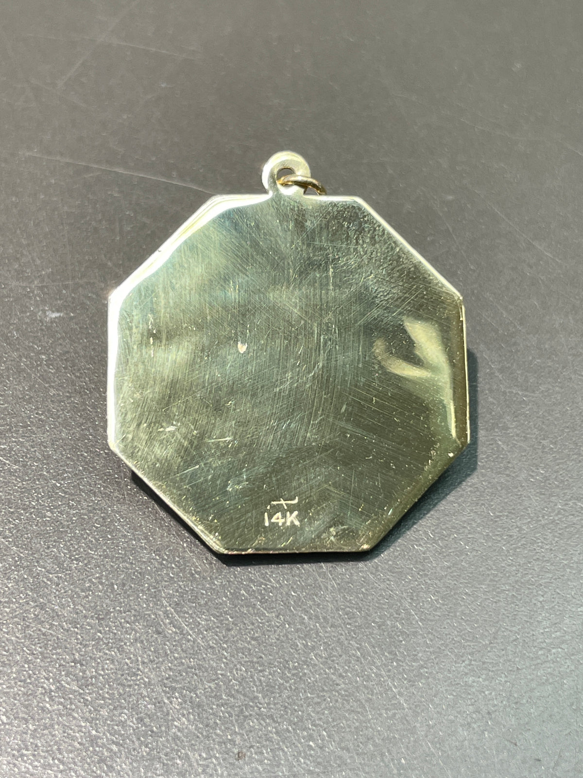 Vintage 14K Gold "I'll Never Stop Loving You" Large Stop Sign Charm