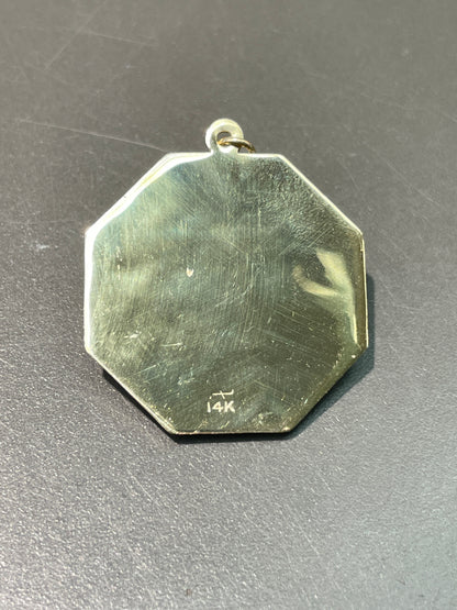 Vintage 14K Gold "I'll Never Stop Loving You" Large Stop Sign Charm