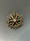 Antique 14K Yellow Gold 0.35 CTW Diamond Starburst Pendant Brooch