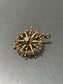 Antique 14K Yellow Gold 0.35 CTW Diamond Starburst Pendant Brooch