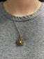 Antique 14K Yellow Gold 0.35 CTW Diamond Starburst Pendant Brooch
