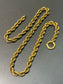 Antique 18K Yellow Gold Twisted Rope Chain Link Necklace