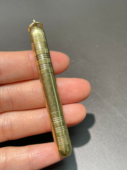 Vintage Tiffany & Co. 14K Gold Mechanical Retractable Pencil Pendant