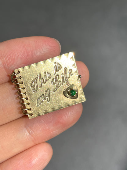 Vintage 14K Gold Articulated "This is My Life" Booklet Charm