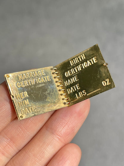 Vintage 14K Gold Articulated "This is My Life" Booklet Charm