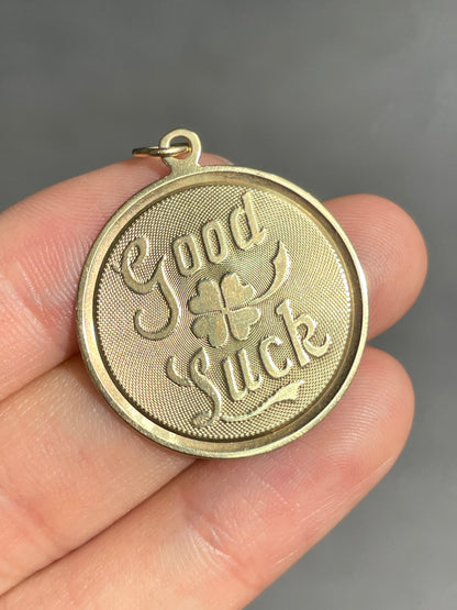 Vintage 14K Gold Good Luck Clover Charm