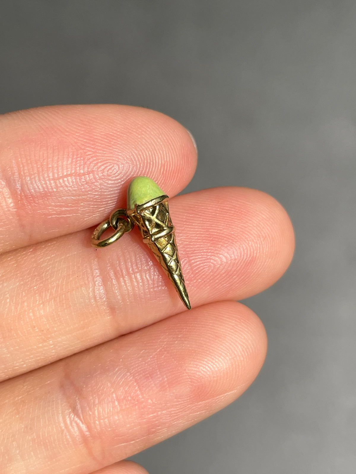 Vintage 14K Gold Enamel Ice Cream Charm