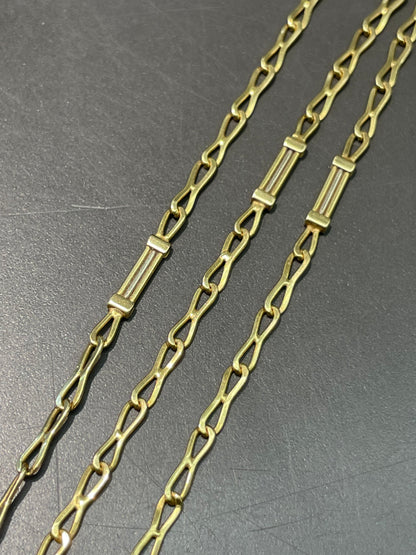 18K Yellow Gold Fancy Link Necklace 16.5 inch