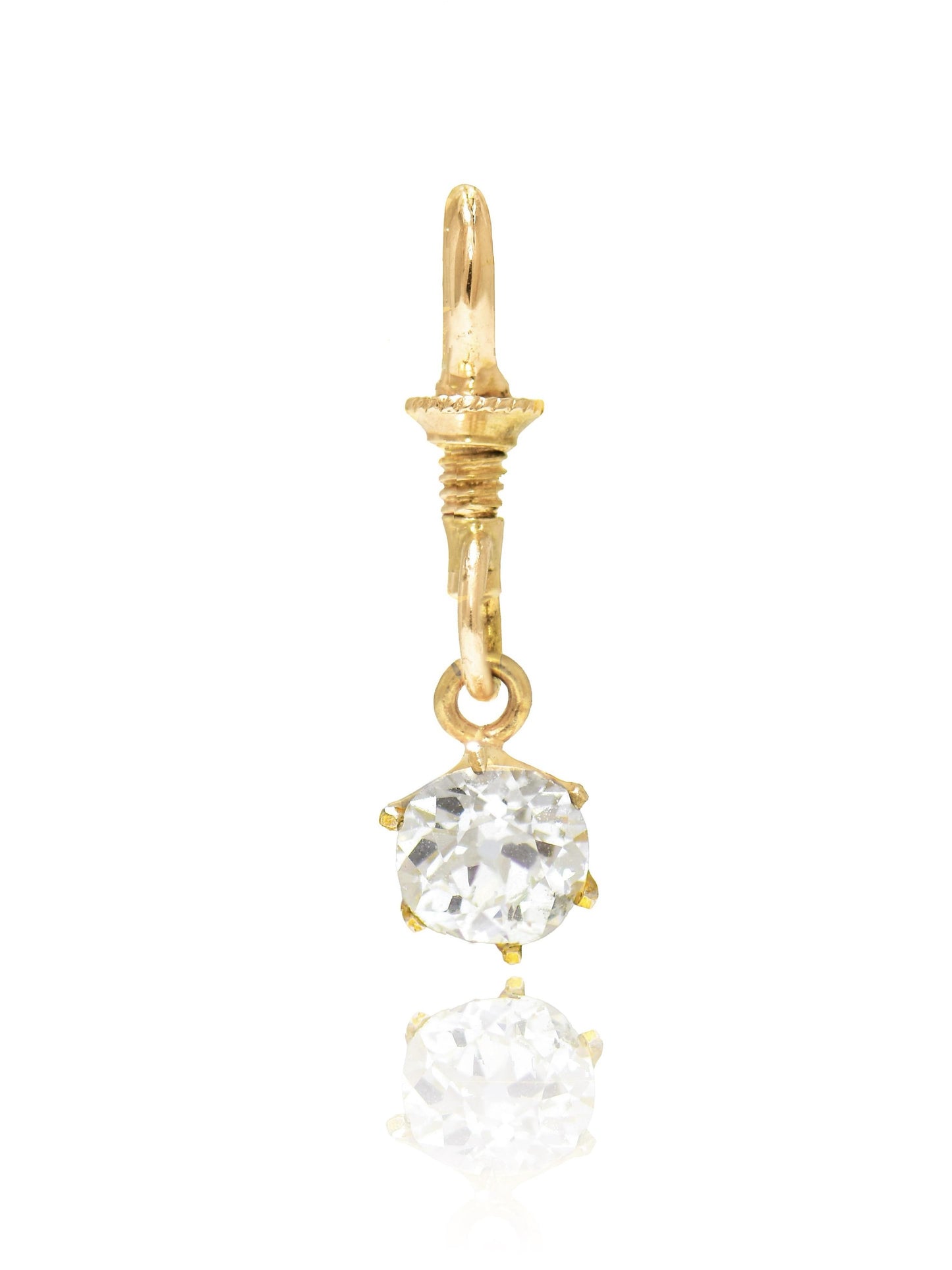 Vintage 14K Gold 0.81 CTW Old European Cut Diamond Charm Pendant