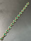 Vintage 14K Yellow Gold 3.51 CTW Emerald Diamond Halo Bracelet