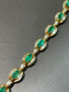 Vintage 14K Yellow Gold 3.51 CTW Emerald Diamond Halo Bracelet